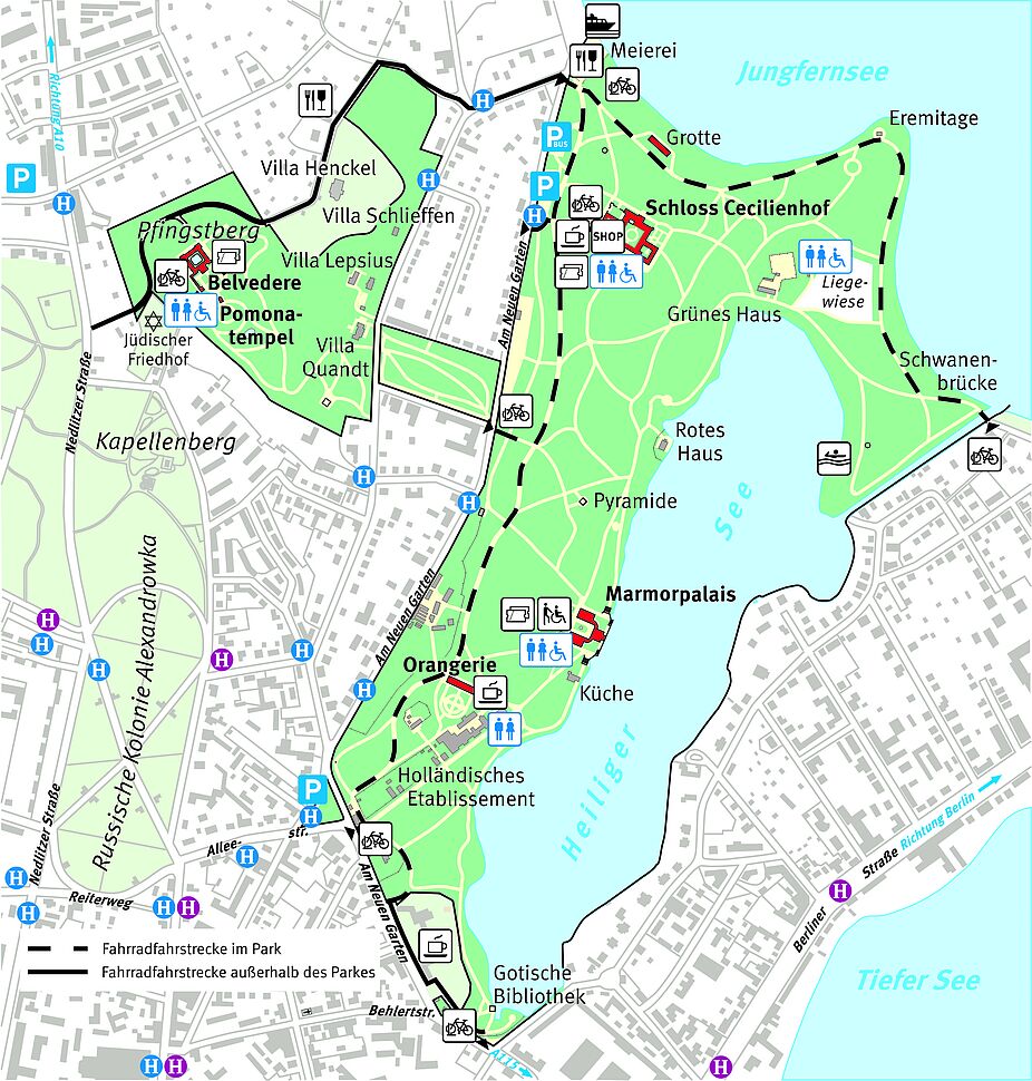 Radfahren im Park Neuer Garten Radfahren im Park Neuer Garten