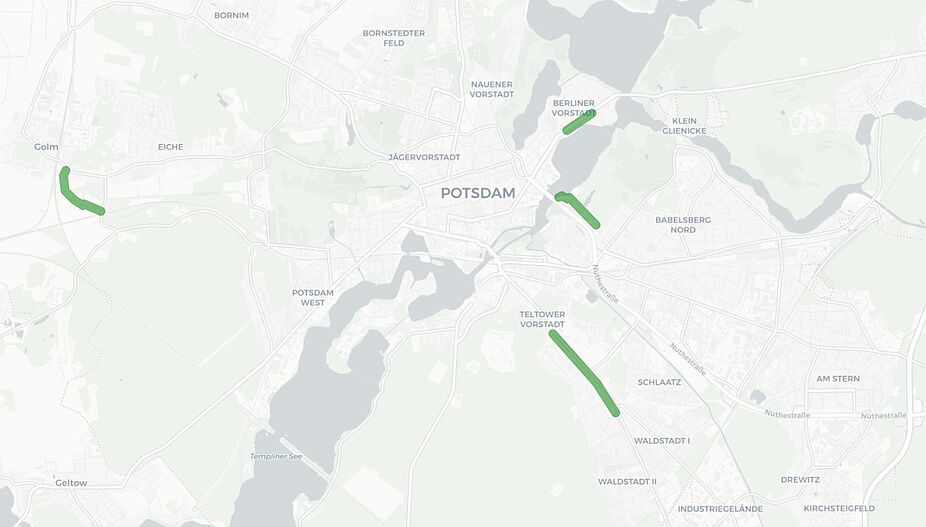 Fahrradstraßen in Potsdam - Karte OpenStreetMap Fahrradstraßen in Potsdam - Karte OpenStreetMap