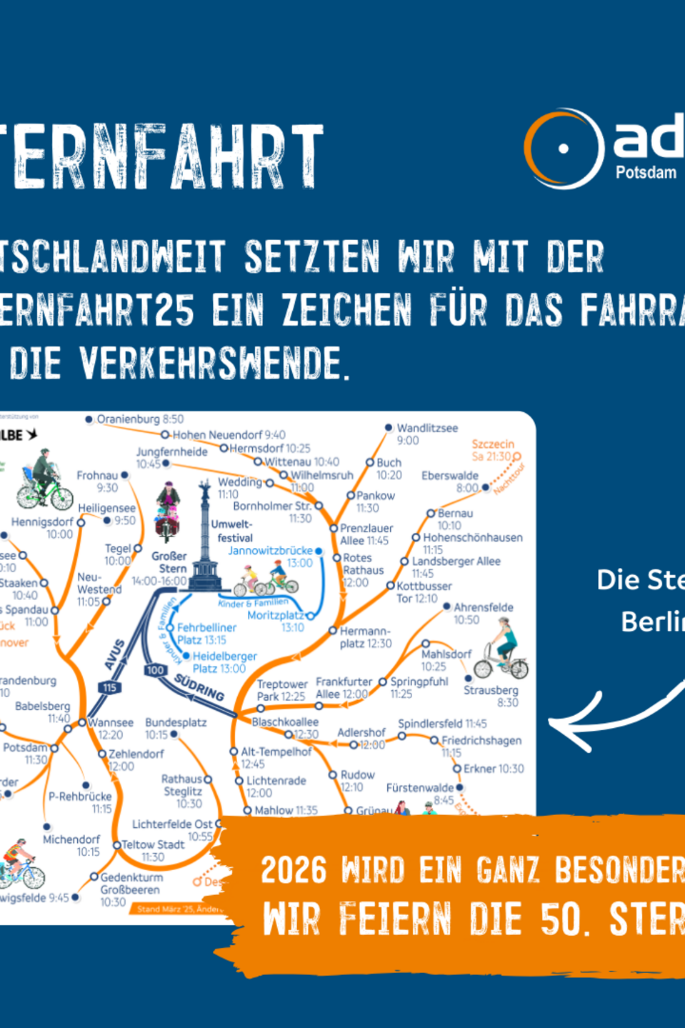 Tag 22 Routen der Sternfahrt