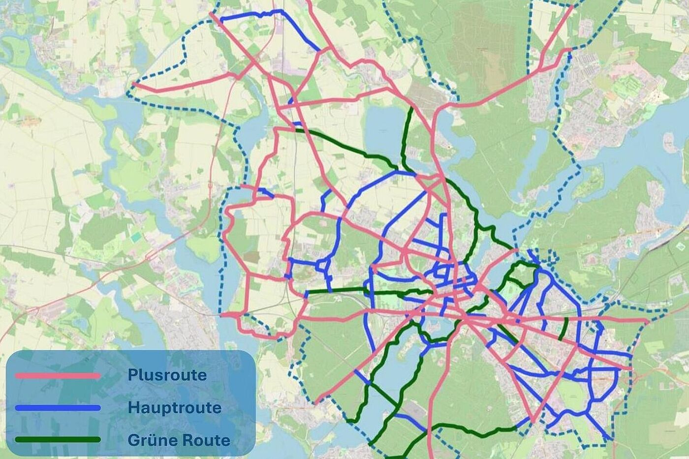 Routen innerhalb von Potsdam